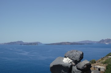 Beautiful sea view of the cliff of Santorini 