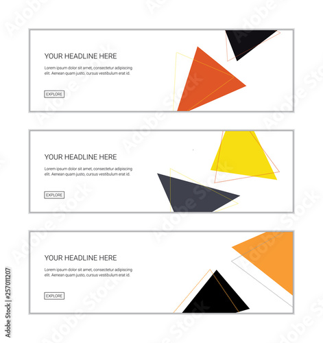 Web Banner Design Template Set Consisting Of Abstract Backgrounds