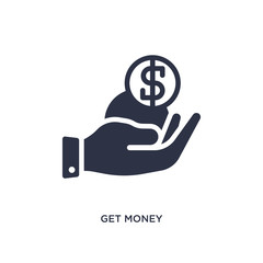 get money icon on white background. Simple element illustration from marketing concept.