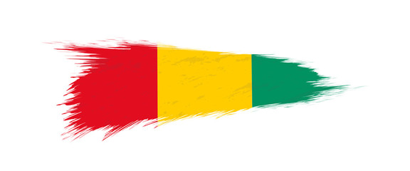 Sticker - Flag of Guinea in grunge brush stroke.