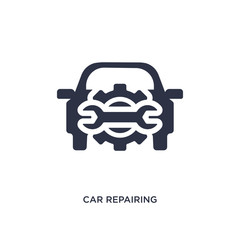 Wall Mural - car repairing icon on white background. Simple element illustration from mechanicons concept.