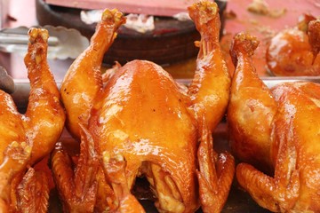 Poster - Boiled chicken with fish sauce in market