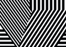 Seamless Pattern With Black White Striped Lines.