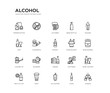 © Meth Mehr - set of 20 line icons such as order, blender, cigarette, wine bucket, whisky, cigarrete, hop, beer bottle, october,  . alcohol outline thin icons collection. editable 64x64 stroke