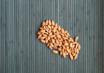 Healthy food  for background image close up almond nuts. Texture