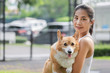 © Peera - Asian woman with Welsh Corgi Pembroke dog