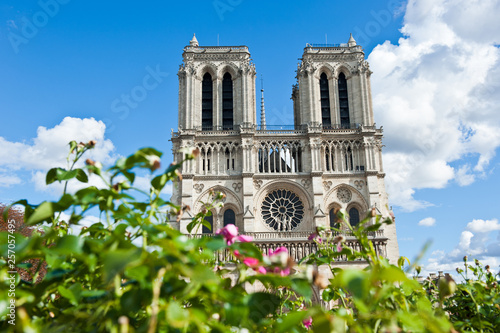 Zdjęcie XXL Notre-Dame de Paris w słoneczny dzień, Francja