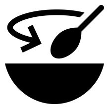 Bowl With Spoon Vector Icon