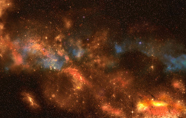 Wall Mural - abstract unique multicolored glowing nebula spiral galaxy artwork background