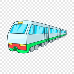 Train icon in cartoon style on a background for any web design 