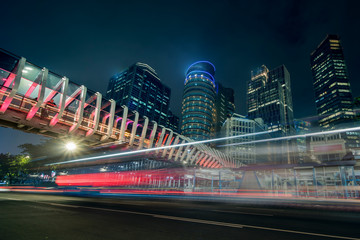 Wall Mural - Beautiful new pedestrian bridge at night time