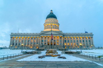 Wall Mural - Facade of Utah State Capital Building in winter