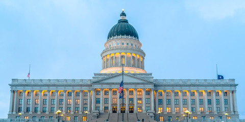 Wall Mural - Illuminated Utah State Capital Building in Utah