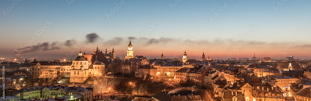 Panorama of old town in City of Lublin, Poland - obrazy, fototapety, plakaty 