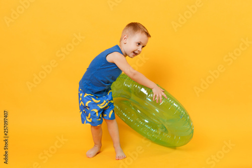 Kid Boy 3 4 Years Old In Blue Beach Summer Clothes Hold