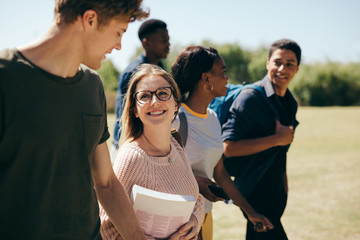 Multi-ethnic college students at campus