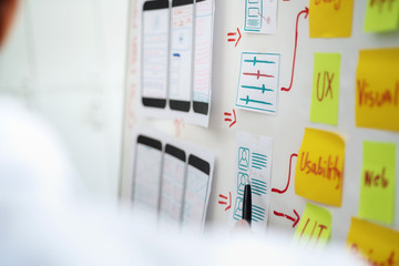 creative development of programming websites for mobile applications. user experience design concept