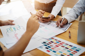 website designer development ui/ux desing about color wireframe layout mobile application project. u