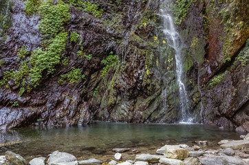 Wall Mural - waterfall with lake in the tropical forest