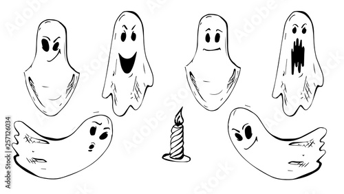 Whisper Ghost Hand Draw Set Ghost Character Costume Evil Or