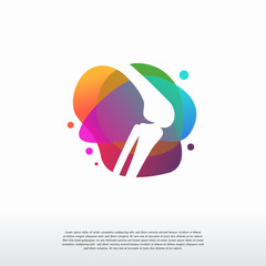 Wall Mural - colorful bone logo vector, knee logo designs template, design concept, logo, logotype element for te