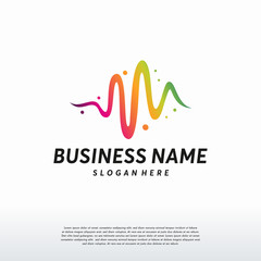 Wall Mural - colorful pulse logo designs concept vector, healthcare logo template