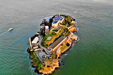 Alcatraz in San Francisco from above with DJI Mavic 2 Drone