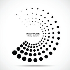 Wall Mural - halftone dotted circle frame abstract dots logo emblem design element for medical, treatment, cosmet