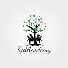 Wall Mural - kids academy vector logo design,child dream icon