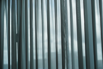 Wall Mural - blue grey transparent curtain hotel window