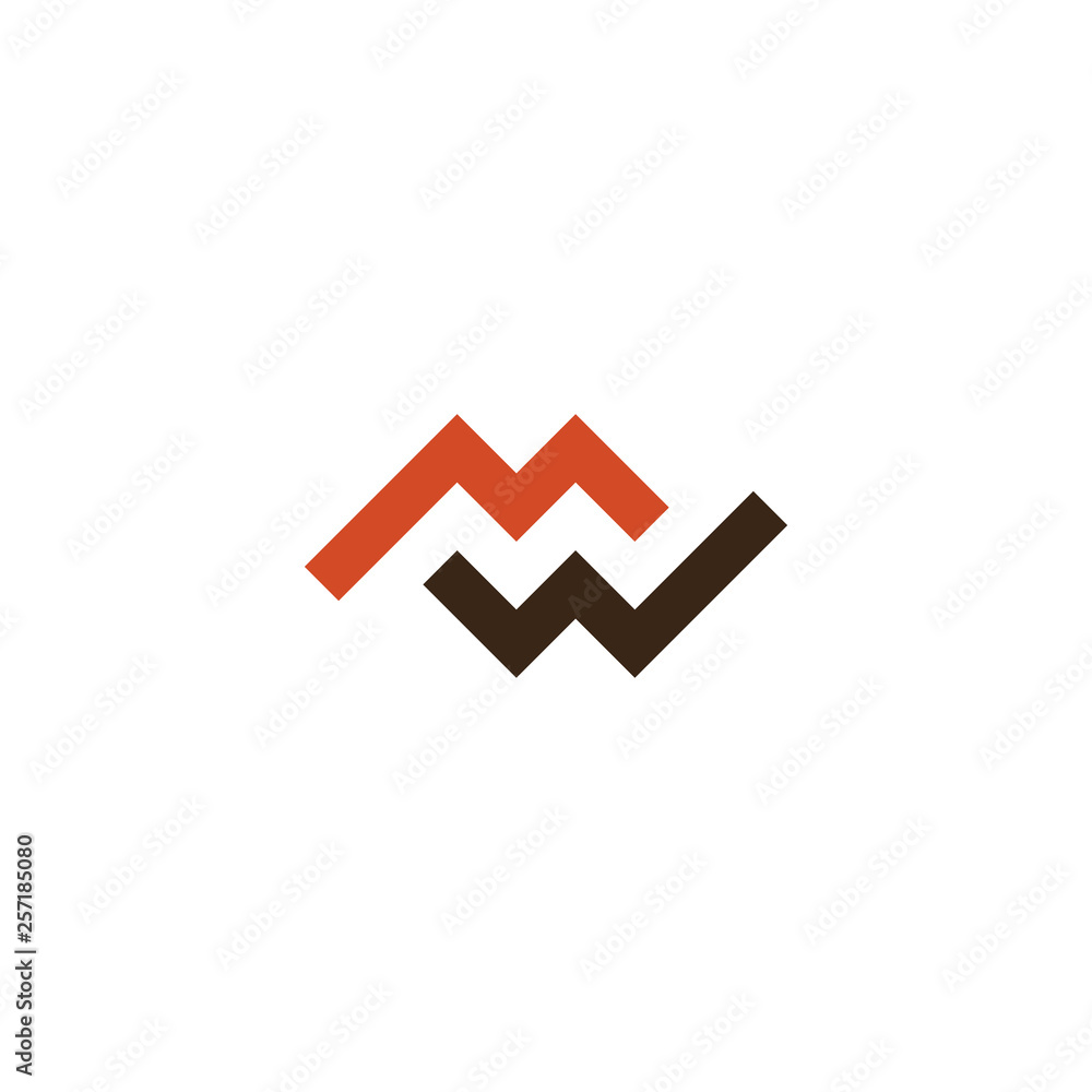 letter m and w logotype geometric mw logo element Stock Vector | Adobe ...