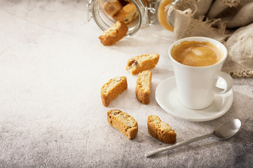 Wall Mural - cup of coffee with cookies