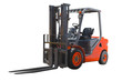 Electric pneumatic forklift isolated on a white background