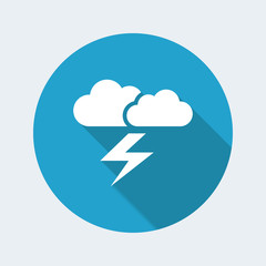 clouds and lightning. flat, clean, minimal and isolated vector illustration with minimal and modern 
