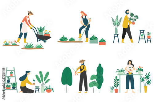 People Gardening Woman Planting Gardens Flowers Agriculture People Gardening Woman Planting Gardens Flowers Agriculture