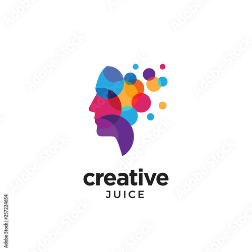 Digital Abstract human head logo for creative Poster Mural XXL