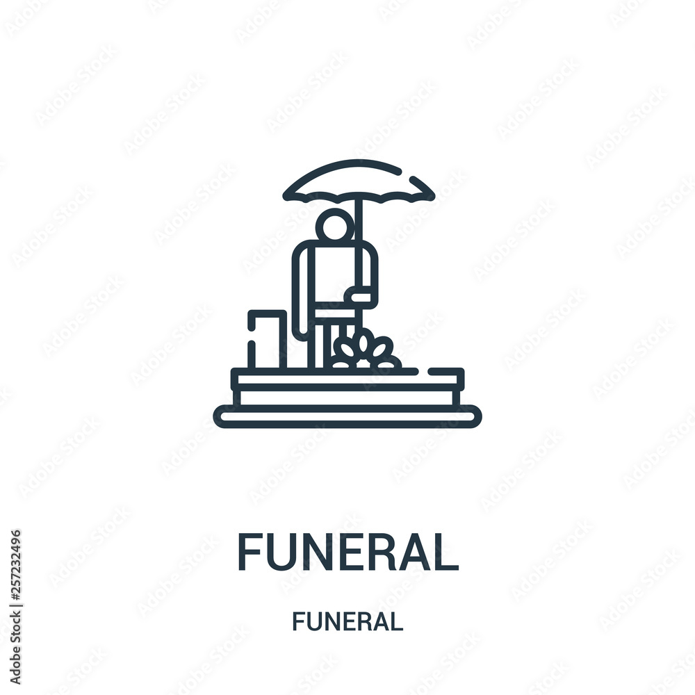 funeral icon vector from funeral collection. Thin line funeral outline ...