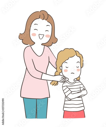 Draw Mother Comforting Her Daughter Buy This Stock Vector And