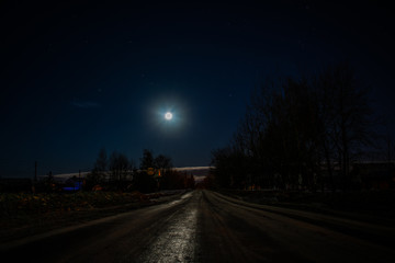 traffic in city at night