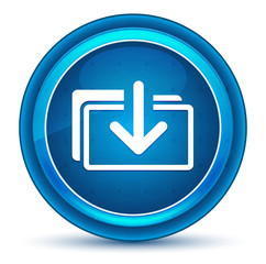 Wall Mural - Download files icon eyeball blue round button