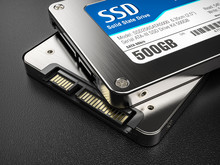 Closeup Group Of SSD On Background 3d