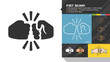 © Yuriy - Vector fist bump flat silhouette and editable stroke icon of two fight hand or together punch for business team, partnership and dispute color sign.