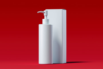 Wall Mural - Cosmetic dispenser for cream, gel, lotion. Beauty product package. 3d rendering.