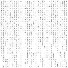 Background With Digits On Screen. Binary Code Zero One Matrix White Background. Banner, Pattern, Wallpaper. Abstract Matrix Background. Binary Computer Code. Coding. Hacker Concept. Vector Background