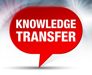 Knowledge Transfer Red Bubble Background
