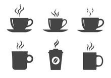 Coffee Cup Icons Set. Vector