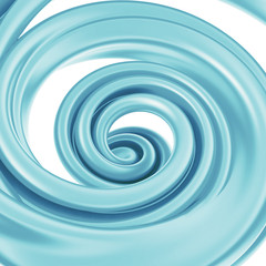 Poster - 3d render, twisted spiral, blue candy cane, pastel color swirl, whirlpool, helix, abstract background