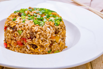 Fried rice with beef in Thai