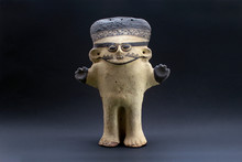 Pre-columbian Ceramic Called "Huaco" From Chancay, An Ancient Peruvian Culture. Pre Inca Handcrafted Pottery Piece Made By This Ancient Civilization.