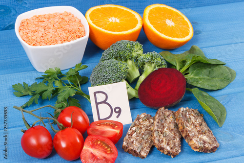 Nutritious Different Ingredients Containing Vitamin B9
